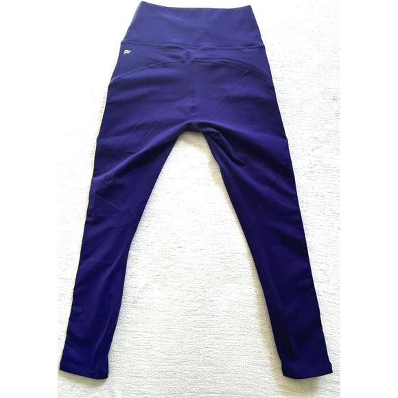 Fabletics Define PowerHold High Rise 7/8 Leggings Purple Side Stripe UPF Size XS - Picture 3 of 11